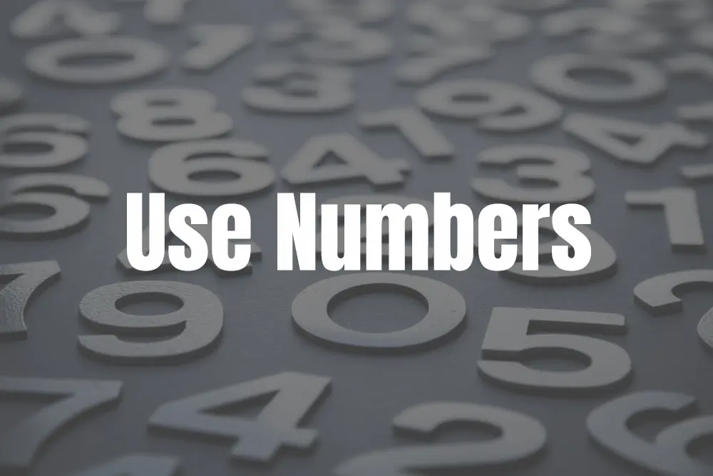 use numbers